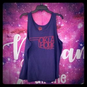 Red and dark blue OKLAHOMA tank top